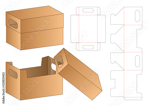Box packaging die cut template design. 3d mock-up
