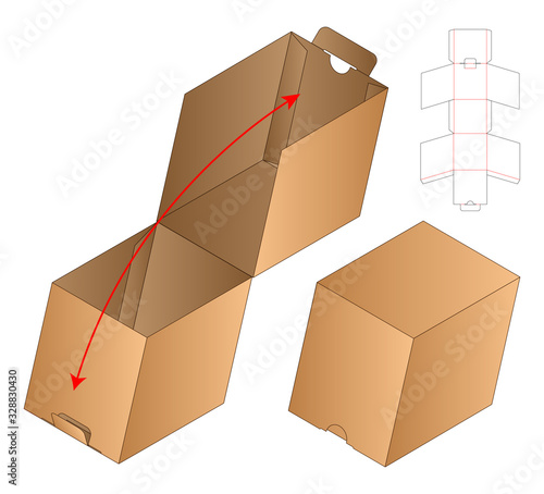 Box packaging die cut template design. 3d mock-up