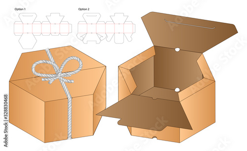 Box packaging die cut template design. 3d mock-up