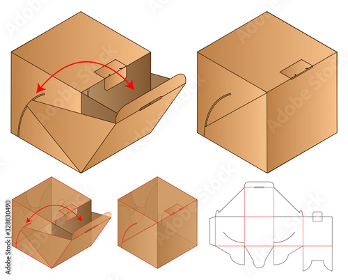 Box packaging die cut template design. 3d mock-up