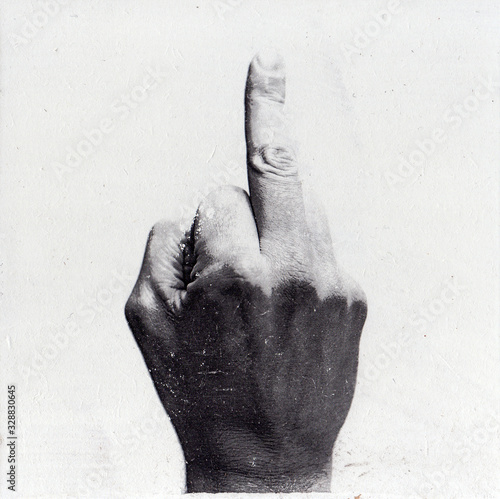 middle finger pointed white grey hand photo