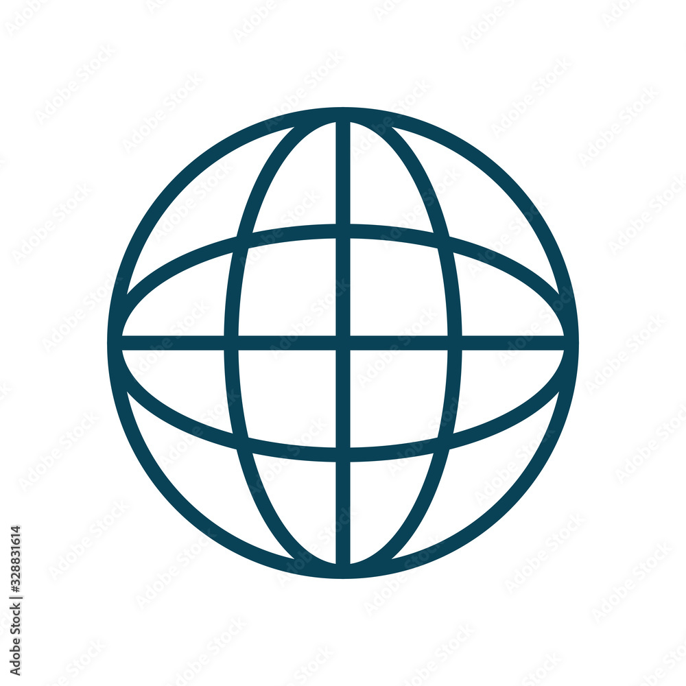 Isolated global sphere line style icon vector design Isolated global sphere line style icon vector design