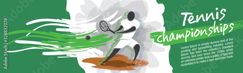 Vector tennis character design with country flag concept.