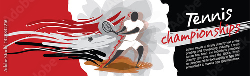 Vector tennis character design with country flag concept.