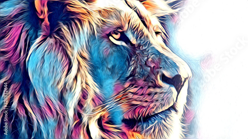 Plakat lion art illustration drawing