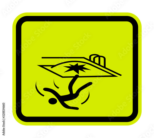 Fall Hazard Symbol Sign Isolate on White Background,Vector Illustration