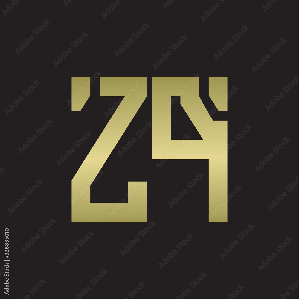 ZP Logo with squere shape design template with gold colors ZP Logo with squere shape design template with gold colors