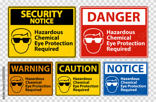 Hazardous Chemical Eye Protection Required Symbol Sign Isolate on transparent Background,Vector Illustration
