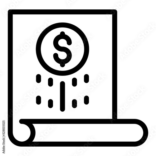 Crowdfunding paper icon. Outline crowdfunding paper vector icon for web design isolated on white background