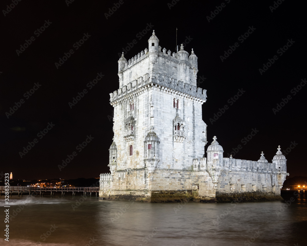 Tower Of Belem at Night, Lisbon, Portugal