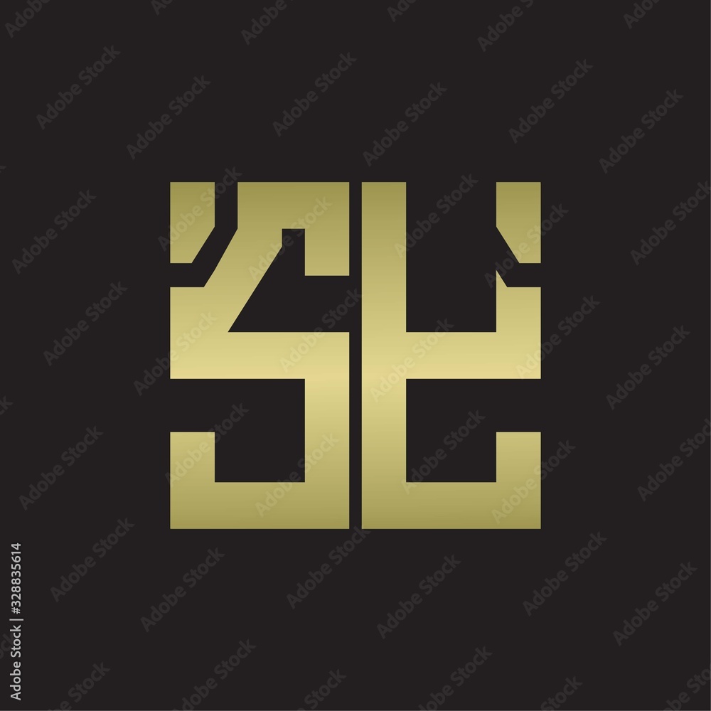 SY Logo with squere shape design template with gold colors SY Logo with squere shape design template with gold colors