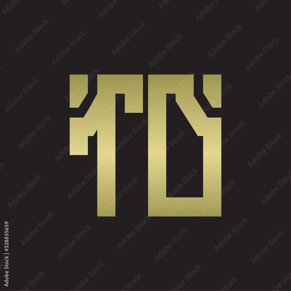 Fototapeta premium TD Logo with squere shape design template with gold colors