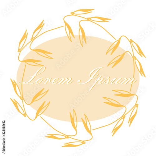 Frame of oat ears for text. Hand drawn vector illustration on a white background
