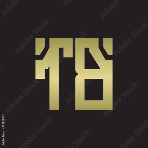 TB Logo with squere shape design template with gold colors