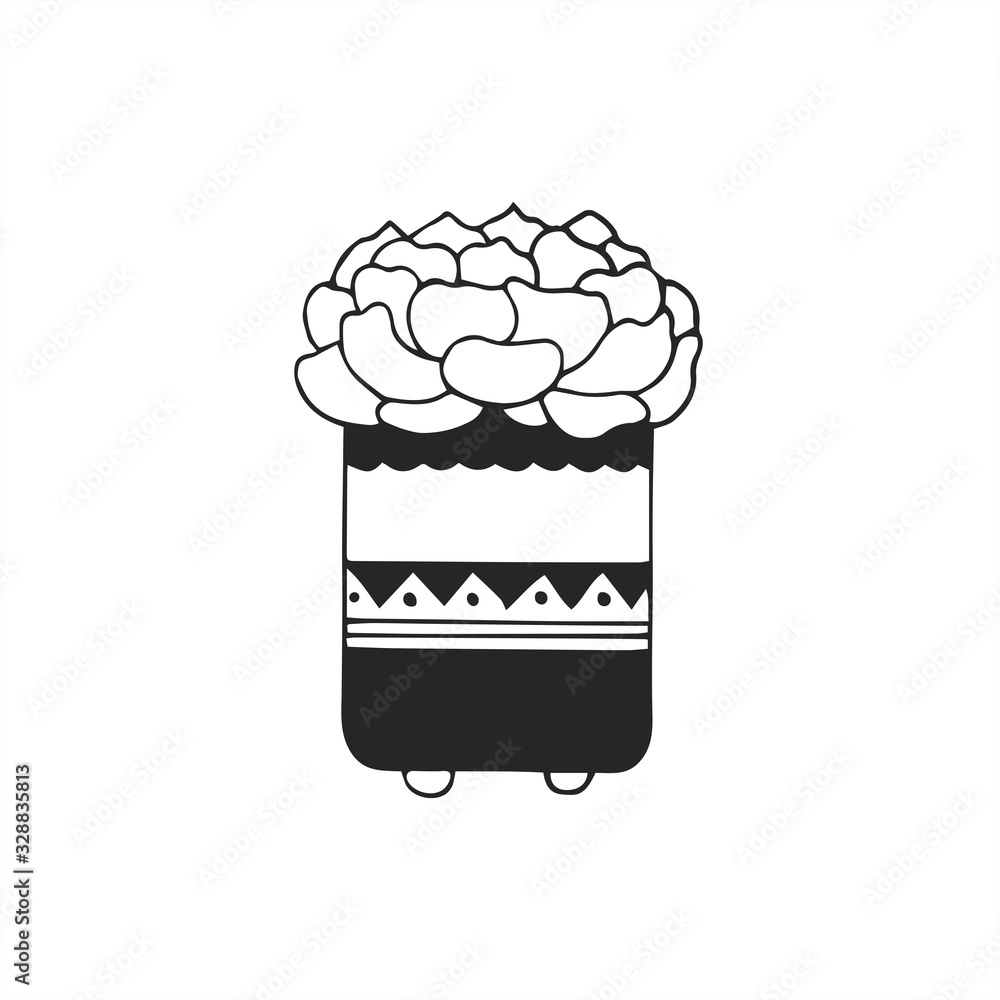 Succulent potted doodle icon in doodle style Succulent potted doodle icon in doodle style