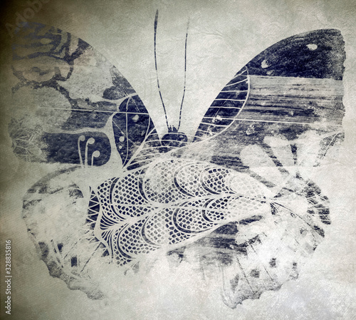 Naklejka Grunge butterfly