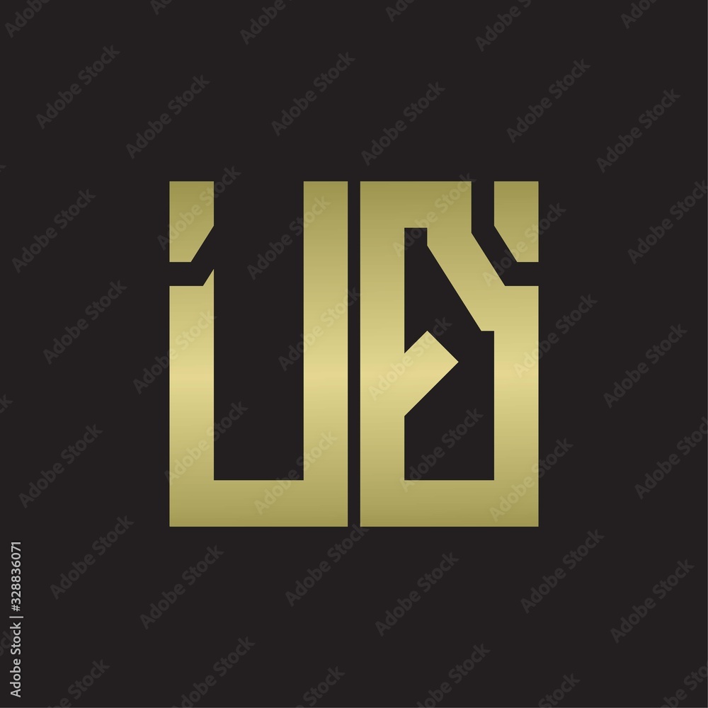 Fototapeta premium UQ Logo with squere shape design template with gold colors