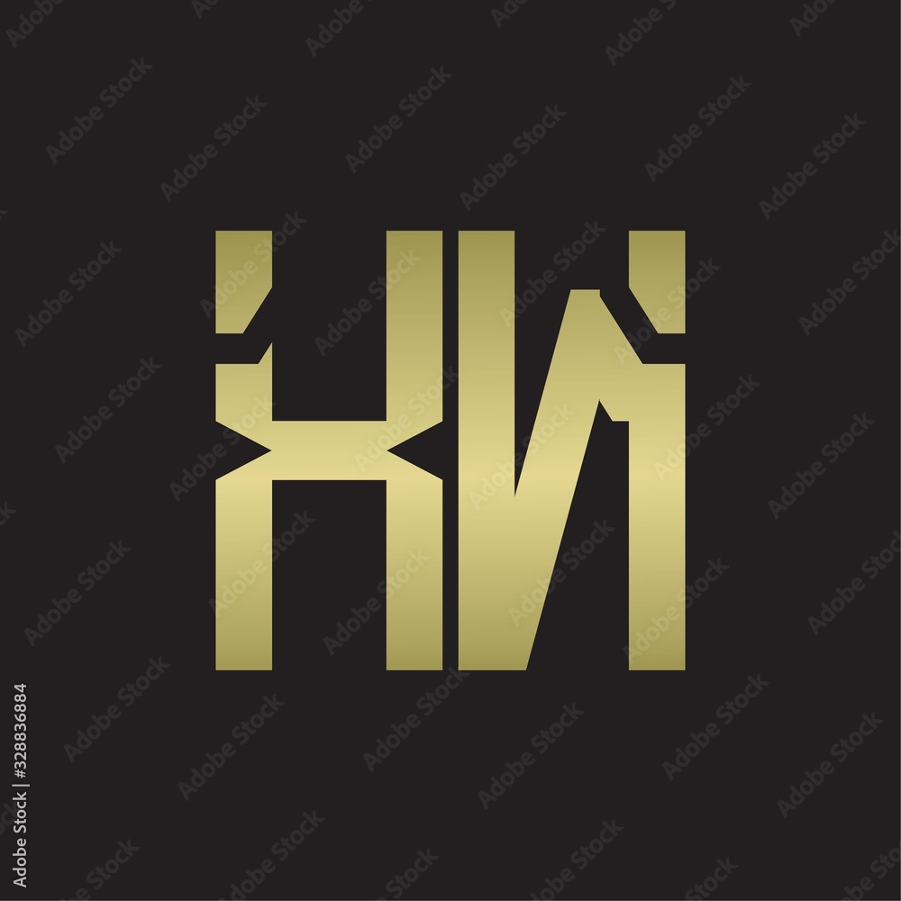 XN Logo with squere shape design template with gold colors XN Logo with squere shape design template with gold colors