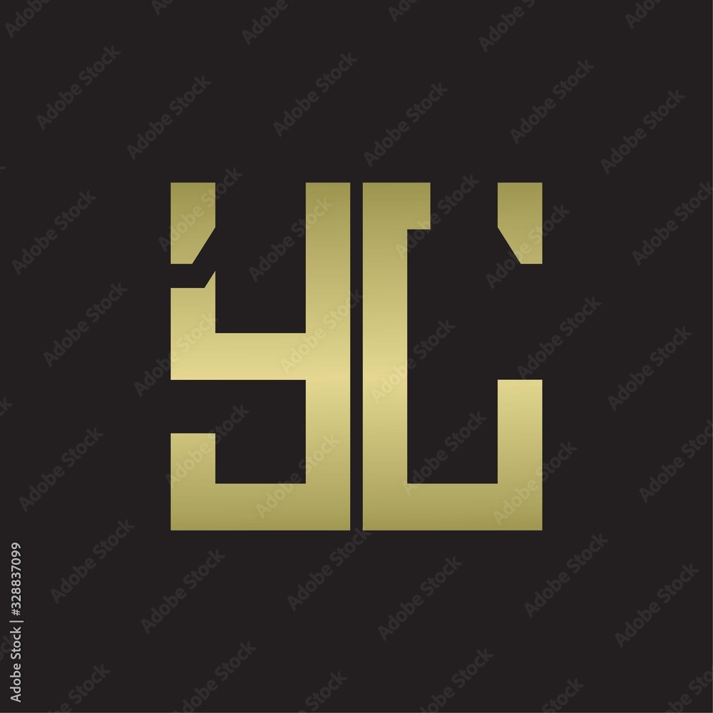 YL Logo with squere shape design template with gold colors YL Logo with squere shape design template with gold colors