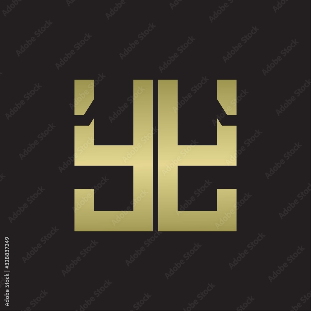Fototapeta premium YY Logo with squere shape design template with gold colors