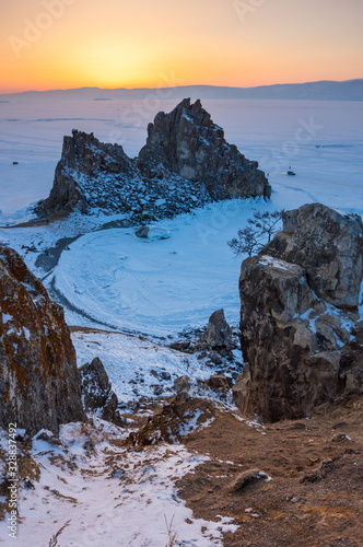 Cape Burkhan on Olkhon Island at Baikal Lake