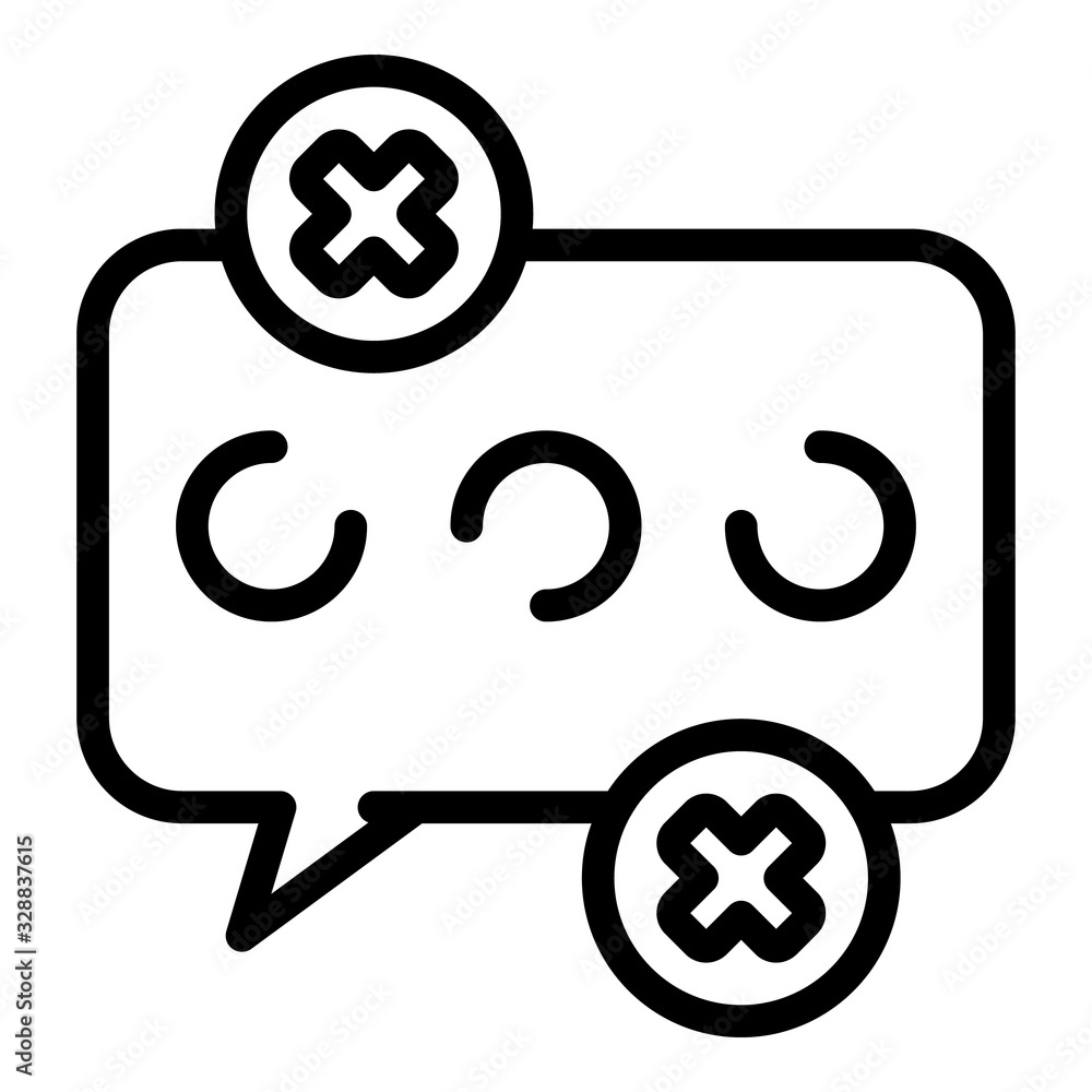 Fake news chat icon. Outline fake news chat vector icon for web design isolated on white background Fake news chat icon. Outline fake news chat vector icon for web design isolated on white background