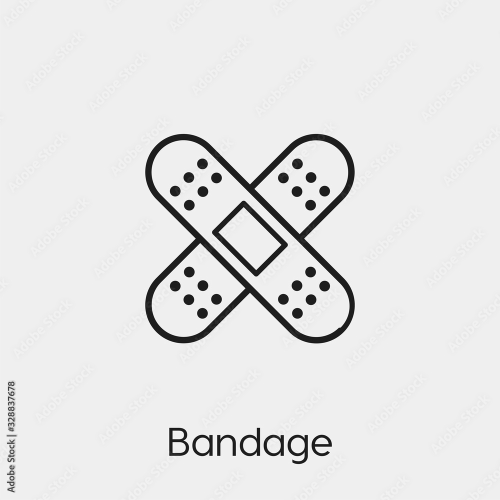 bandage icon vector. Linear style sign for mobile concept and web design. first aid kit symbol illustration. Pixel vector graphics - Vector. bandage icon vector. Linear style sign for mobile concept and web design. first aid kit symbol illustration. Pixel vector graphics - Vector.