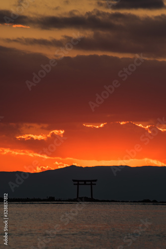 真名瀬海岸の夕景