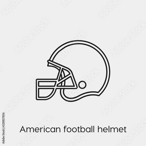 american football helmet icon vector. Linear style sign for mobile concept and web design. helmet symbol illustration. Pixel vector graphics - Vector.
