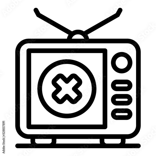 No tv fake news icon. Outline no tv fake news vector icon for web design isolated on white background