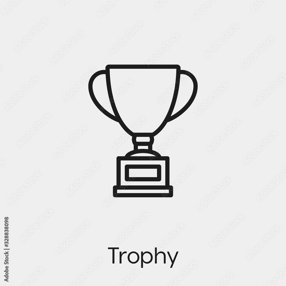 trophy icon vector. Linear style sign for mobile concept and web design. cup symbol illustration. Pixel vector graphics - Vector. trophy icon vector. Linear style sign for mobile concept and web design. cup symbol illustration. Pixel vector graphics - Vector.
