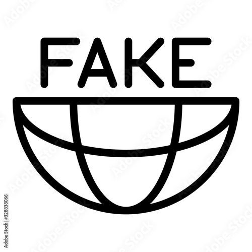 Democratic fake news icon. Outline democratic fake news vector icon for web design isolated on white background