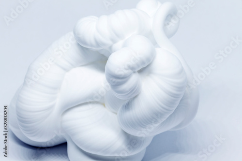 a click of shaving cream on white background