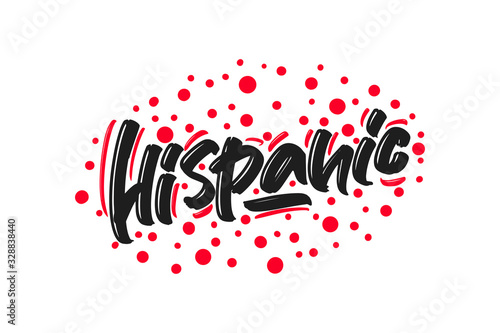 Hispanic hand drawn lettering text. Vector illustration.