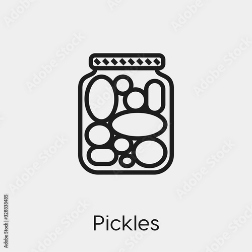 pickles icon vector. Linear style sign for mobile concept and web design. pickles symbol illustration. Pixel vector graphics - Vector.