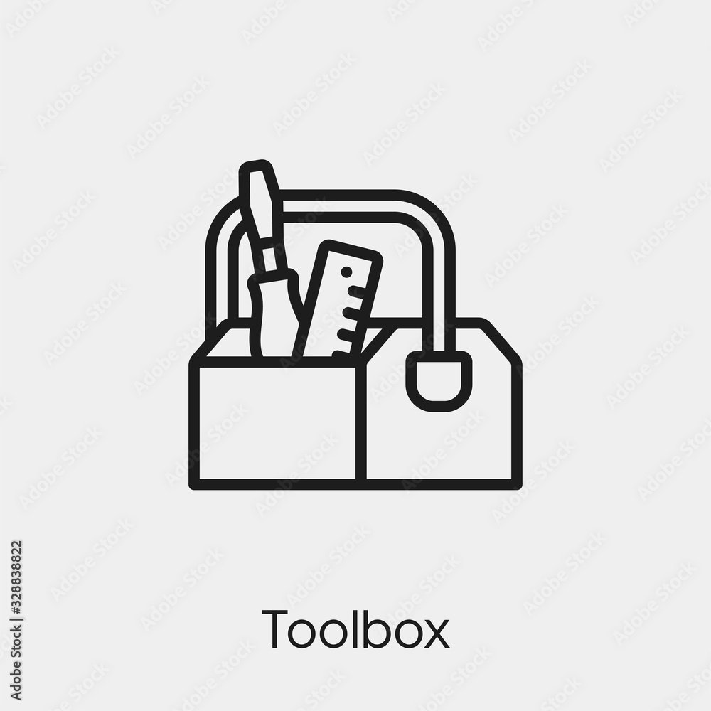 toolbox icon vector. Linear style sign for mobile concept and web design. toolbox symbol illustration. Pixel vector graphics - Vector. toolbox icon vector. Linear style sign for mobile concept and web design. toolbox symbol illustration. Pixel vector graphics - Vector.