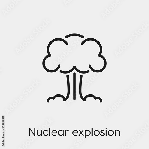 nuclear explosion icon vector. Linear style sign for mobile concept and web design. nuclear explosion symbol illustration. Pixel vector graphics - Vector.