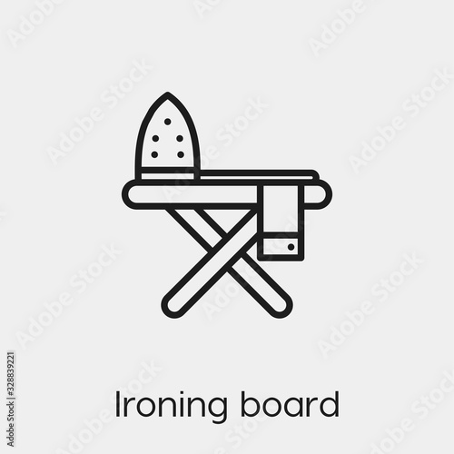 ironing board icon vector. Linear style sign for mobile concept and web design. ironing symbol illustration. Pixel vector graphics - Vector.