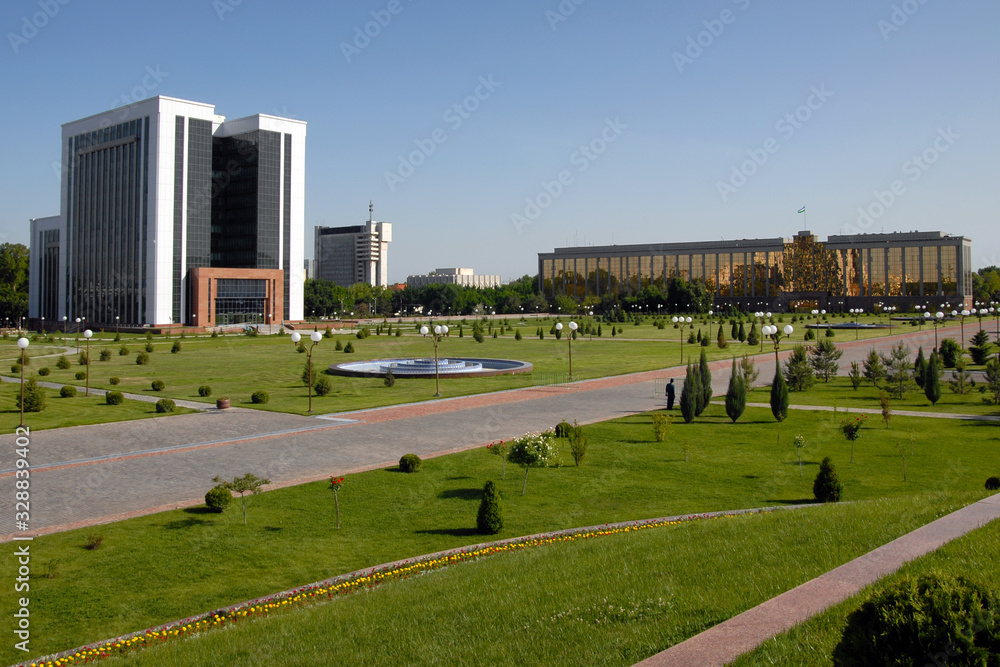 Independence Square and government buildings. Tashkent, Uzbekistan.