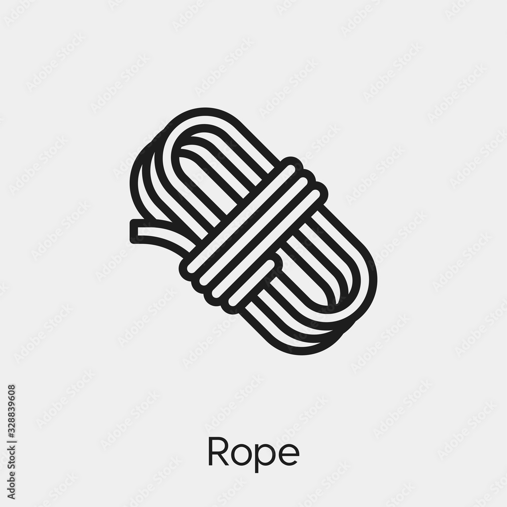 rope icon vector. Linear style sign for mobile concept and web design ...