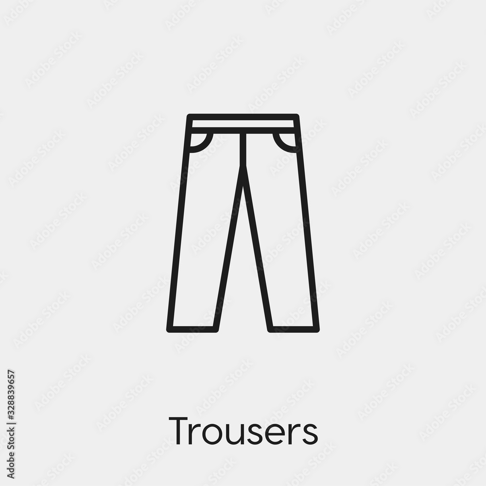 Trousers icon vector. Linear style sign for mobile concept and web design. Pants symbol illustration. Pixel vector graphics - Vector. Trousers icon vector. Linear style sign for mobile concept and web design. Pants symbol illustration. Pixel vector graphics - Vector.