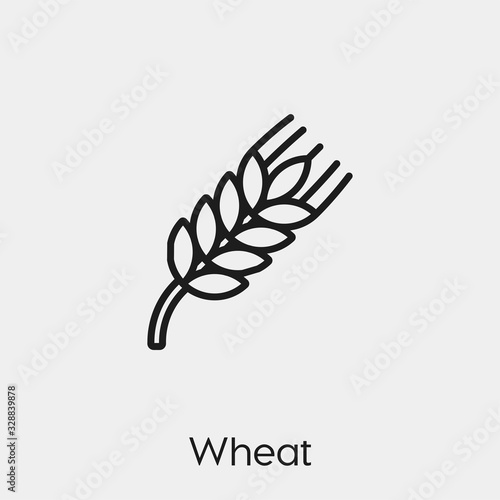Wheat icon vector. Linear style sign for mobile concept and web design. Grain symbol illustration. Pixel vector graphics - Vector.