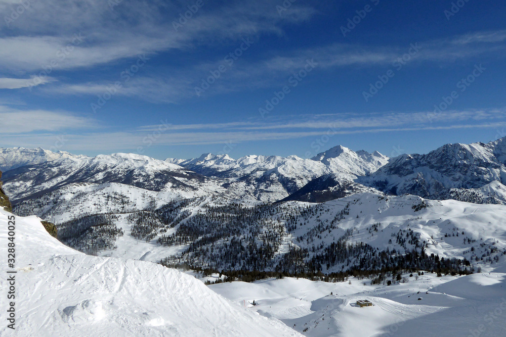 Fototapeta premium Montgenevre Milky Way Ski Area Hautes Alpes French Alps France