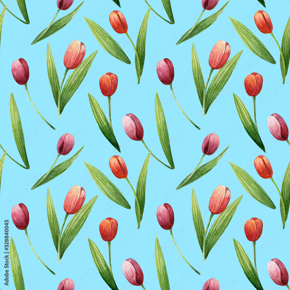 Obraz premium seamless pattern with tulips