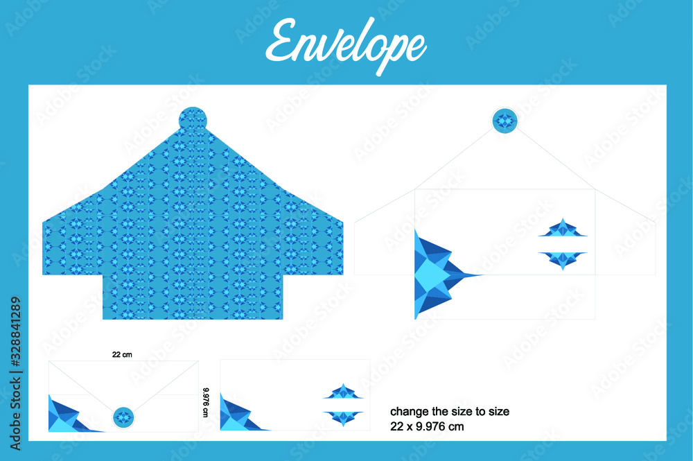 envelope stationery design with ornament design on the front and theme pattern on the inside envelope stationery design with ornament design on the front and theme pattern on the inside