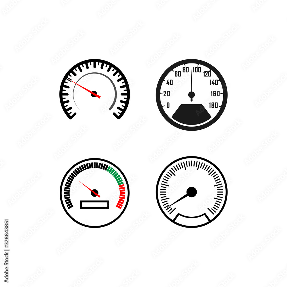 Speedometer icon in a trendy flat design Speedometer icon in a trendy flat design