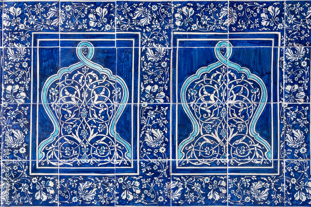 Obraz premium Tile decoration and ornament. Detail of Kuhna Ark palace. Khiva, Uzbekistan.
