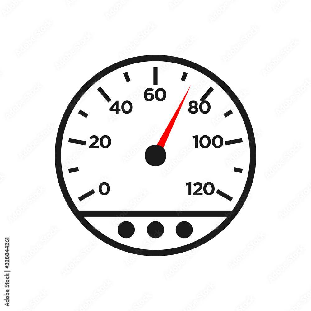 Speedometer icon in a trendy flat design Speedometer icon in a trendy flat design