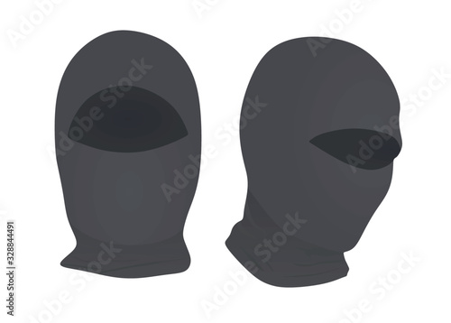 Grey ninja mask. vector illustration