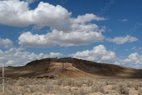 View at Ayaz-Kala fortress (the most popular and picturesque fortress in the country). Nukus, Karakalpakstan, Uzbekistan, Central Asia.